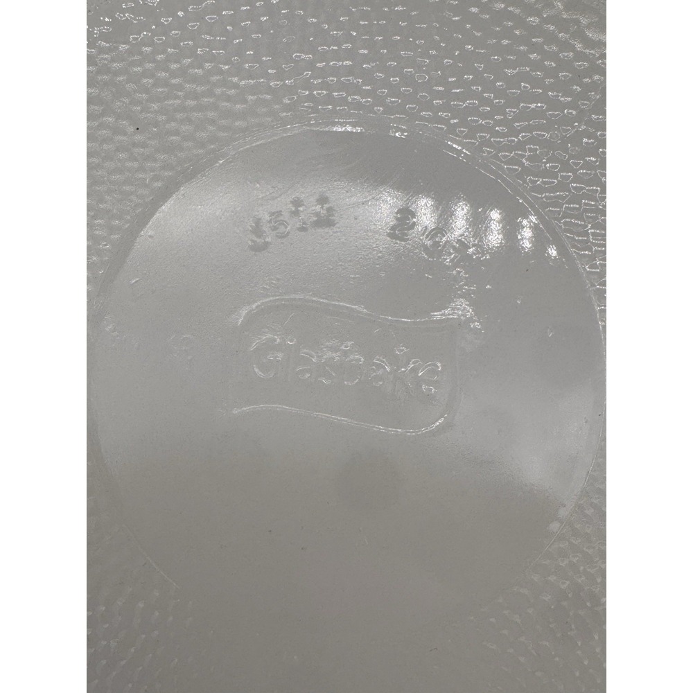 Glasbake Casserole Dish J514 2QT Vintage Milk Glass Harvest Gold Daisy Medallion - Picture 5 of 5